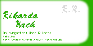 rikarda mach business card